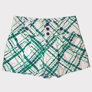 Anthropologie Womens hei hei Shorts Size 0 Multicolor Green White Geometric